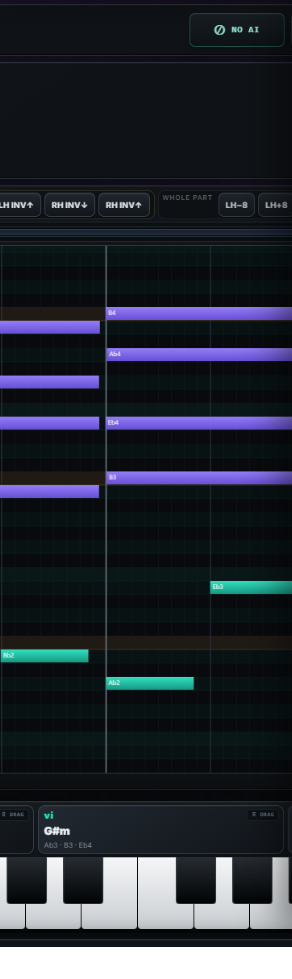Sound engine panel with layered instruments and hand controls.